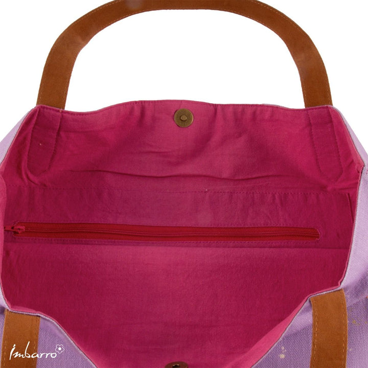 Shopper Tasche Fish – maritime Baumwolltasche mit Fischmotiv in Lila Multicolor