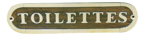 Türschild TOILETTES – maritimes Türschild aus Holz und Messing