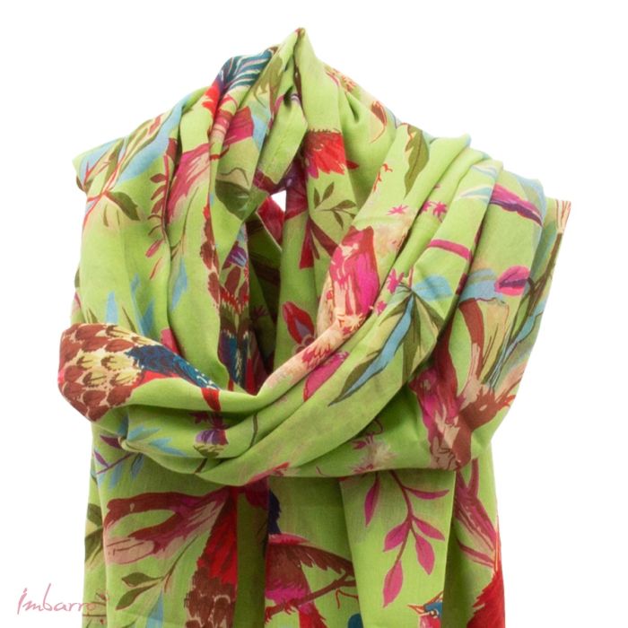 Schal Cotton Voile Apple – eleganter Baumwollschal im lebendigen Paradise Design