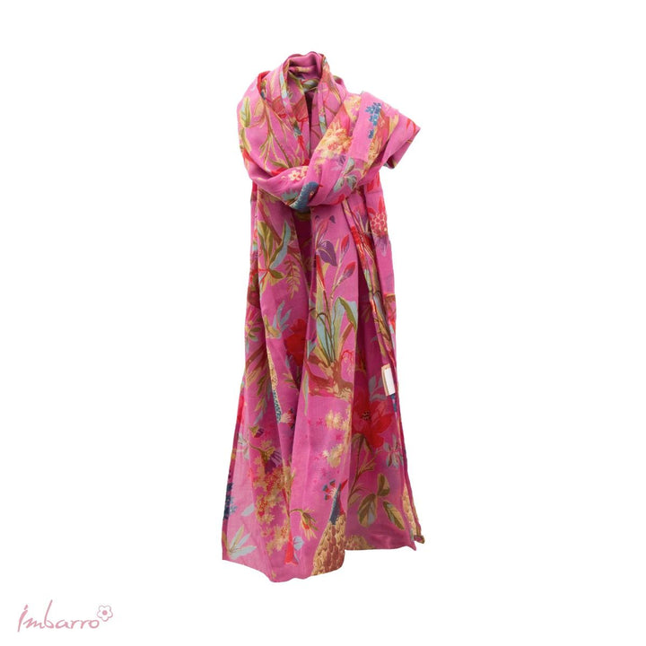 Schal Cotton Voile Purper – eleganter Baumwollschal im floralen Paradise Design