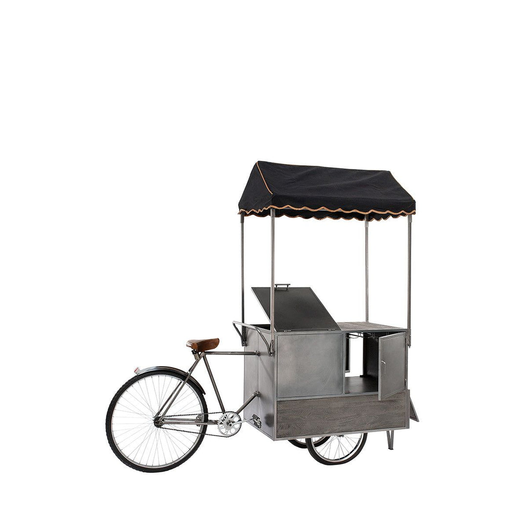 Weinregal Büdchen im Fahrrad-Design – außergewöhnliche Bar mit Antikfinish