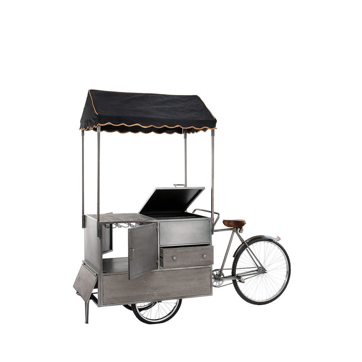 Weinregal Büdchen im Fahrrad-Design – außergewöhnliche Bar mit Antikfinish