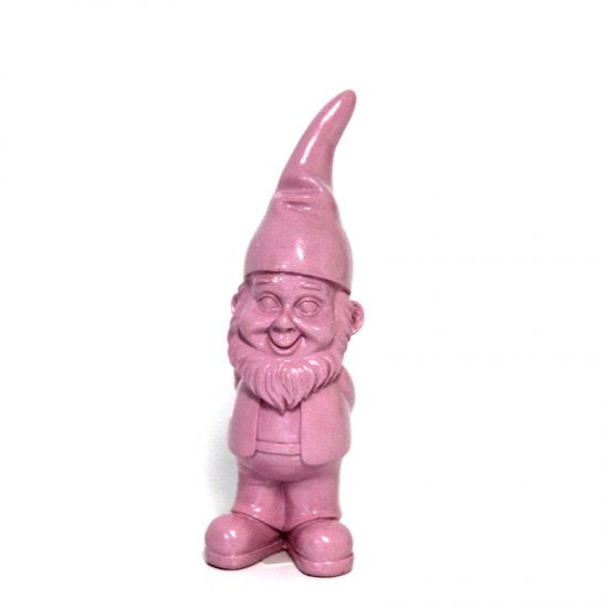 Gartenzwerg Mini Pink – dekorative Zwergenfigur aus Kunstharz 18 cm