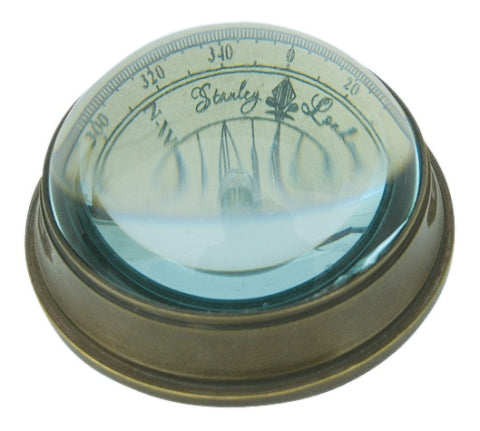 Kompass mit Domglas – dekorativer Messing Kompass im antiken Vintage Stil