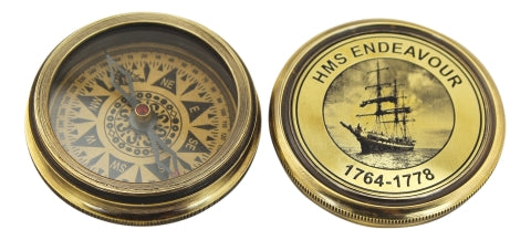 Kompass HMS Endeavour – dekorativer Messing Kompass im antiken Stil