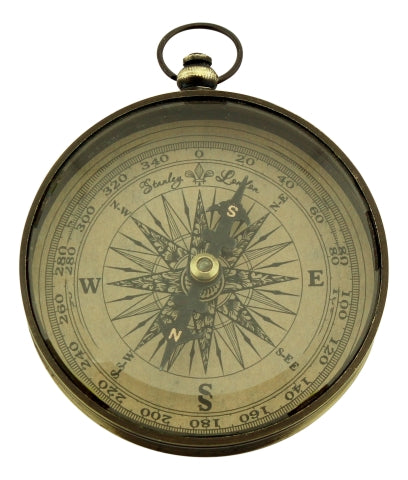 Kompass Antik mit Glas – dekorativer Messing Kompass im maritimen Vintage Stil