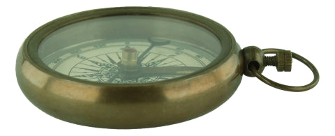 Kompass Antik mit Ring – maritimer Messing Kompass im klassischen Vintage Design
