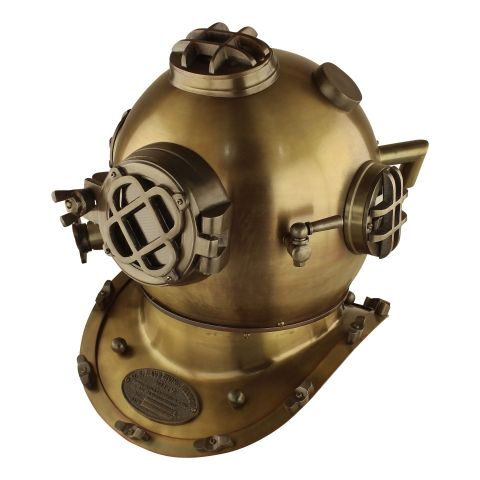 Taucherhelm Vintage – dekoratives Highlight aus Eisen im Messing Antik Look
