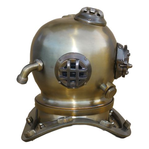 Taucherhelm Vintage kompakt – dekoratives Highlight aus Eisen im Messing Antik Look