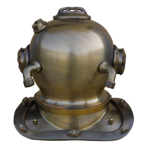 Taucherhelm Vintage kompakt – dekoratives Highlight aus Eisen im Messing Antik Look
