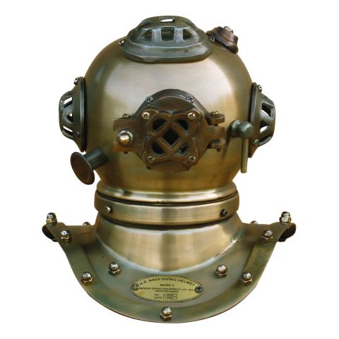 Taucherhelm Vintage mini – dekoratives Highlight aus Eisen im Messing Antik Look