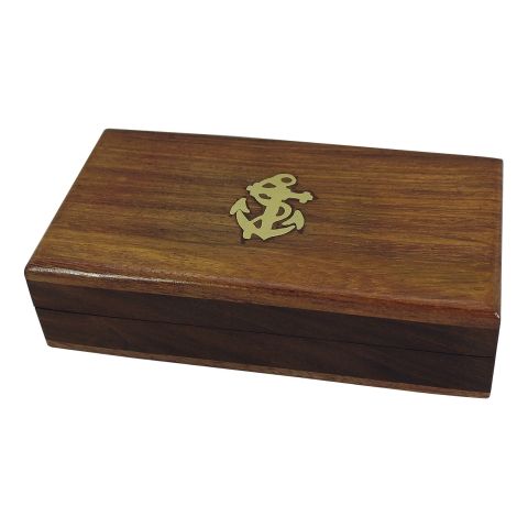 Lupe mit Holzgriff – maritime Handlupe aus Holz und Messing in Holzbox