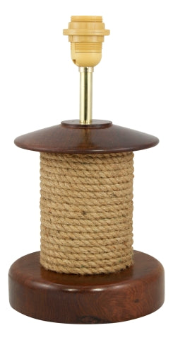 Lampe Tau – maritime Tischlampe aus Holz mit dekorativem Seil