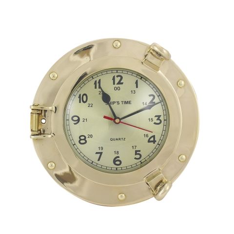 Maritime Bullaugenuhr – kompakte Wanduhr aus Messing mit Quartzwerk