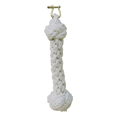 Glockenbändsel aus Baumwolle geflochten mit Messing Schäkel, Länge 17 cm