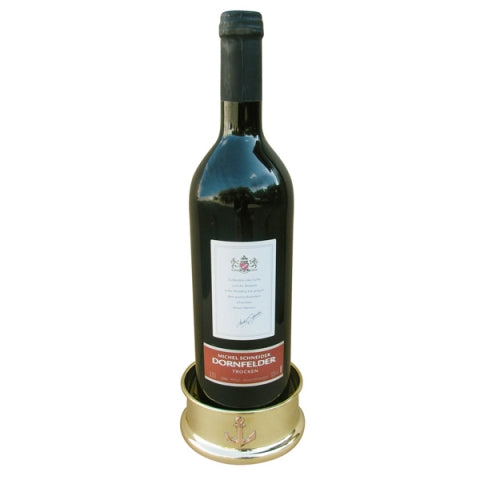 Flaschen Untersetzer Anker – stilvoller Flaschenhalter aus Messing und Holz