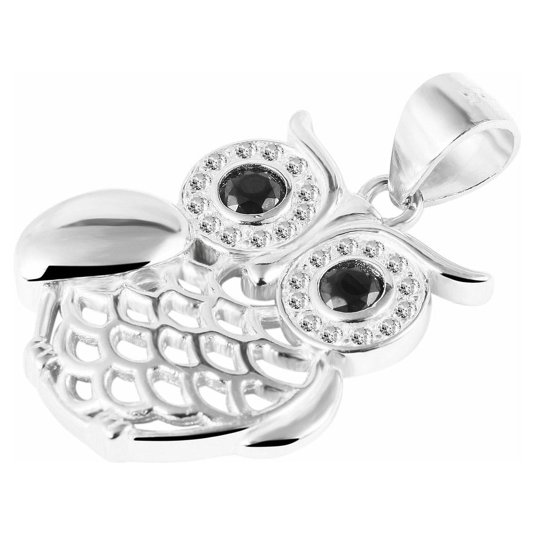 925 Echt Silber Anhänger ohne Kette, Eule mit Zirkoniabesatz - Luxurelle-Shop
