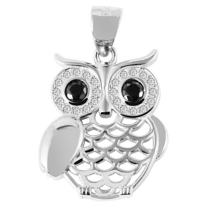 925 Echt Silber Anhänger ohne Kette, Eule mit Zirkoniabesatz - Luxurelle-Shop