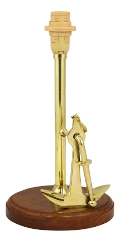 Lampe Anker – maritime Tischlampe aus Messing und Holz mit Anker Design
