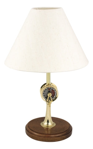 Lampe Maschinentelegraf – maritime Tischlampe aus Messing und Holz in kompakter Form