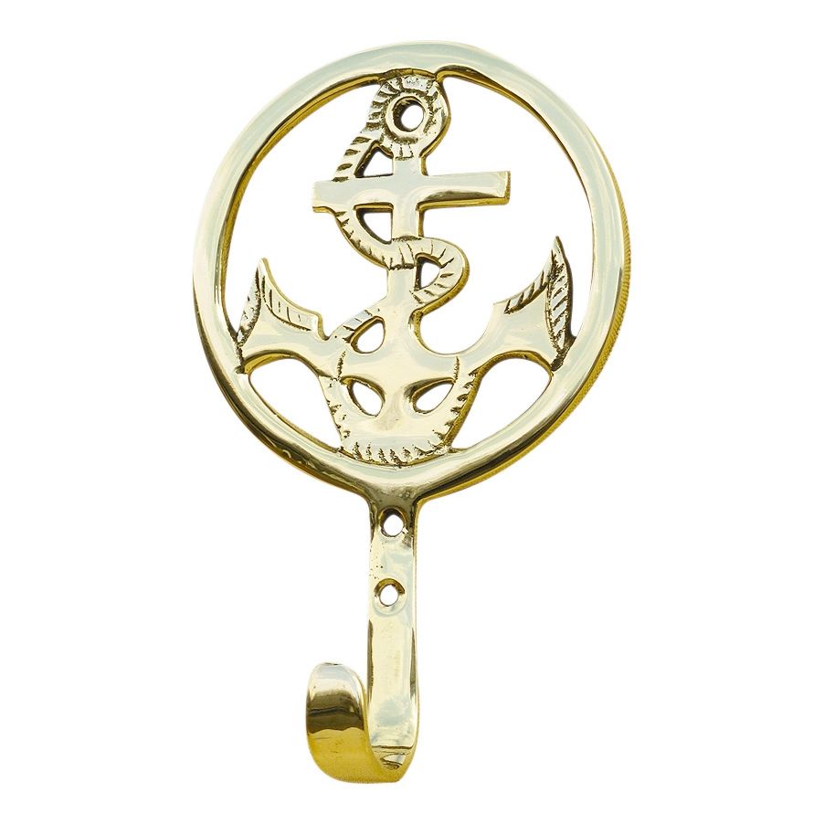 Haken Anker – maritime Wandhaken aus Messing im 2er Set