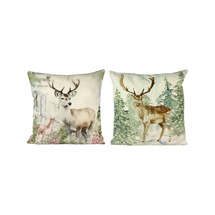 2er Set Kissenhülle Wildwechsel 45 x 45 cm aus Baumwolle