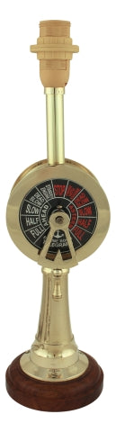 Lampe Maschinentelegraf – kompakte maritime Tischlampe aus Messing und Holz