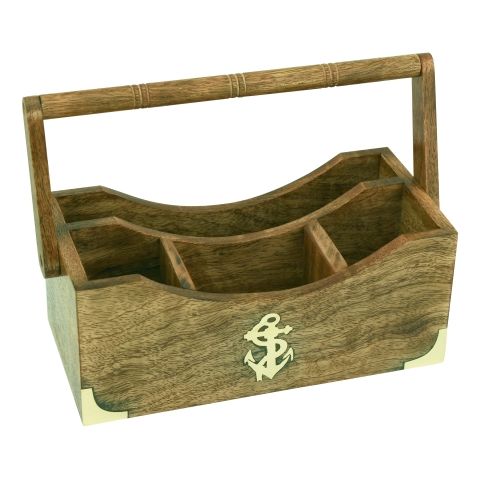 Organizer Anker – dekorative Aufbewahrungsbox aus Mango Holz mit Messing Details