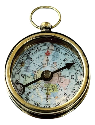 Kompass mit Ring – klassischer Messing Kompass im maritimen Vintage Stil