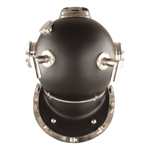 Taucherhelm Vintage Schwarz Nickel – dekoratives Highlight aus Eisen im maritimen Industrial Look