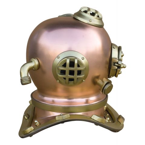 Taucherhelm Vintage kompakt Kupfer Messing – dekoratives Highlight aus Eisen im Antik Look