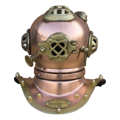 Taucherhelm Vintage mini Kupfer Messing – dekoratives Highlight aus Eisen im Antik Look