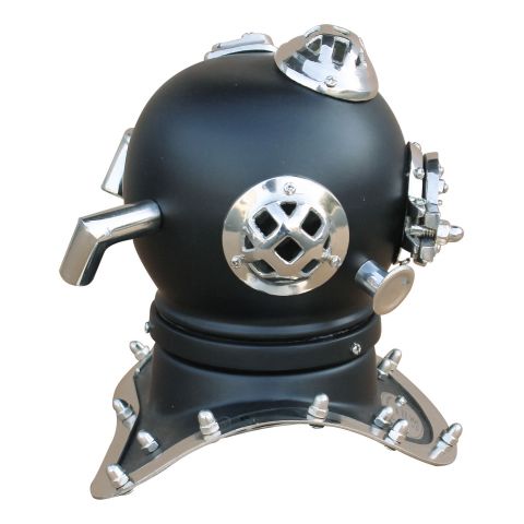 Taucherhelm Vintage mini Schwarz Nickel – dekoratives Highlight aus Eisen im Industrial Look