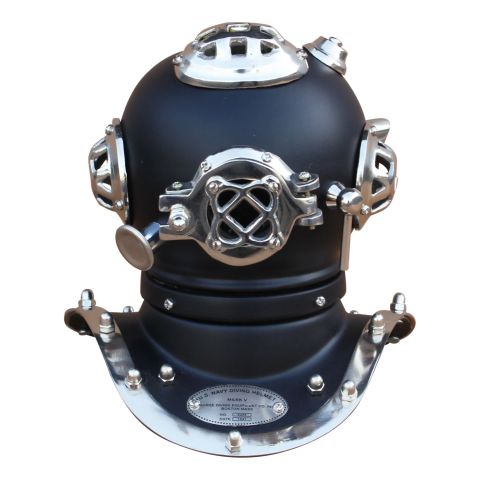 Taucherhelm Vintage mini Schwarz Nickel – dekoratives Highlight aus Eisen im Industrial Look
