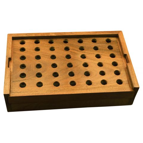 Spiel Vier Gewinnt aus Akazienholz – klassisches Strategiespiel aus Holz