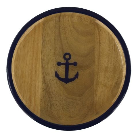 Teller Anker 20 cm – dekorativer Holzteller aus Mango Holz mit Emaille
