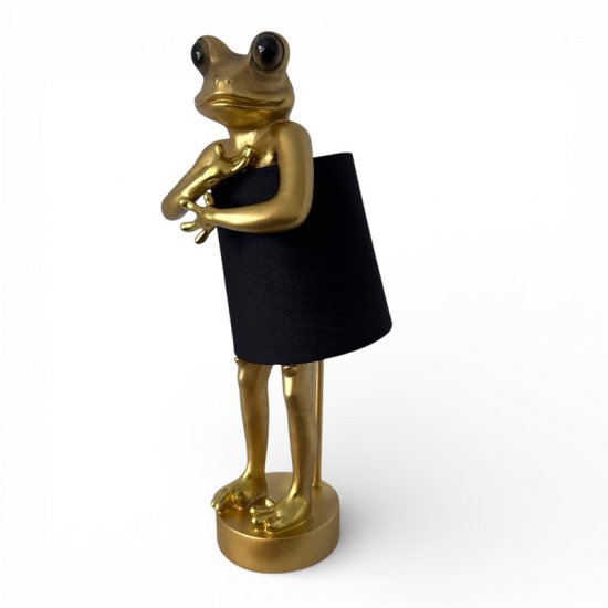 Frosch Tischlampe Gold – extravagante Designleuchte aus Kunstharz