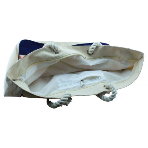 Shopping Tasche Anker und Fische – maritime Baumwolltasche in buntem Design mit viel Stauraum