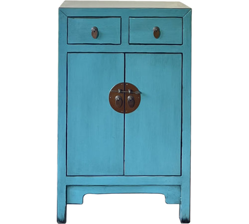 Kommode Neo Asia – stilvolle Kommode aus Recyclingholz in Blau mit asiatischem Design
