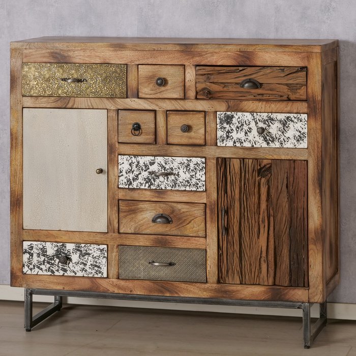 Schrank Gredoli aus Mango und recyceltem Holz im Usedlook