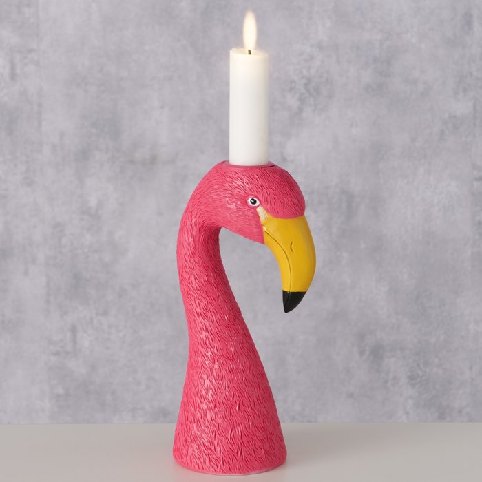 Kerzenleuchter Flaminga – Handgearbeiteter und handgemalter Kerzenhalter in Flamingo Form