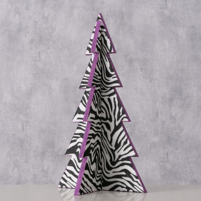 Dekoaufsteller Zebra Baum aus Textil, 30 cm hoch, handgearbeitet