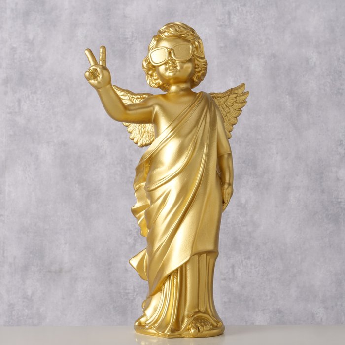 Figur Goldiva – moderner Engel in Gold mit stilvoller Ausstrahlung