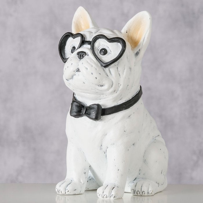 Figur Didier – Stilvolle Bulldogge mit Herzbrille und Charme
