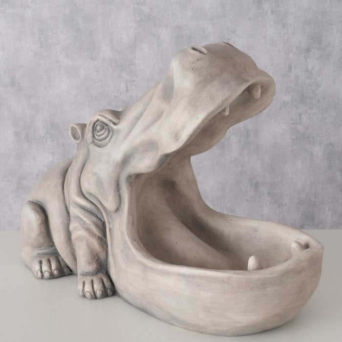Figur Hippo – Handgearbeitetes Nilpferd im natürlichen Stein-Look