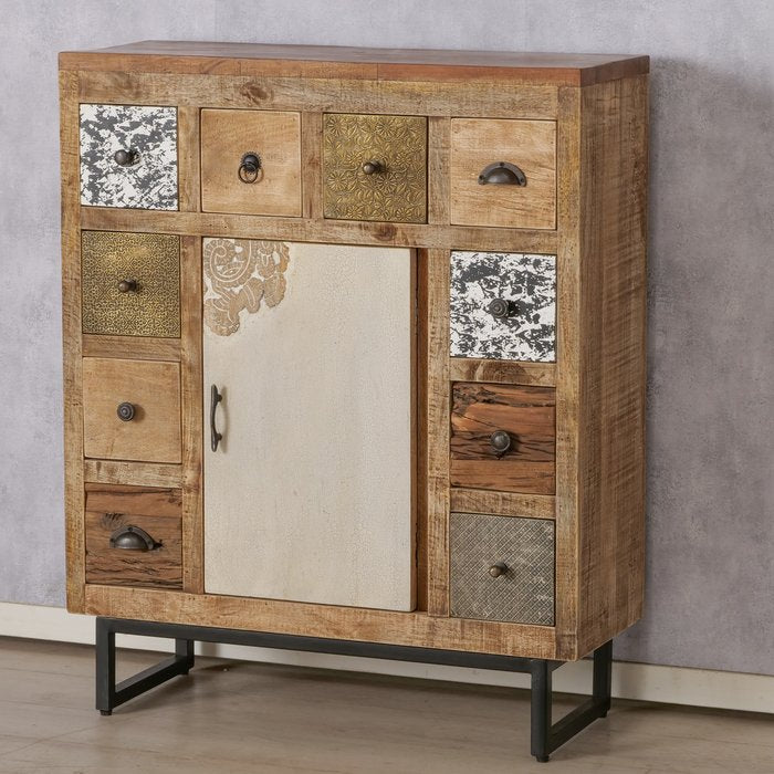 Schrank Gredoli aus Mango und recyceltem Holz im Usedlook