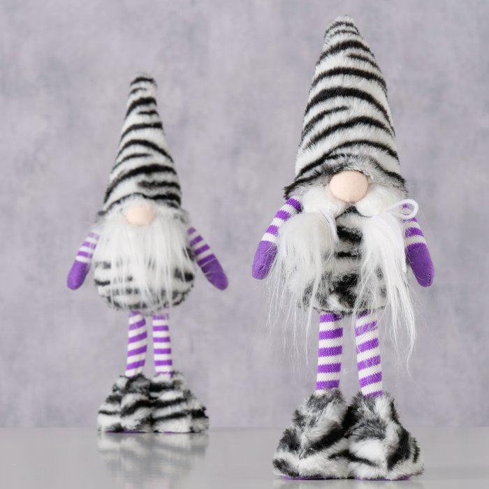 Wichtel Set Zebra Design 2 teilig, handgearbeitet, 33 cm hoch