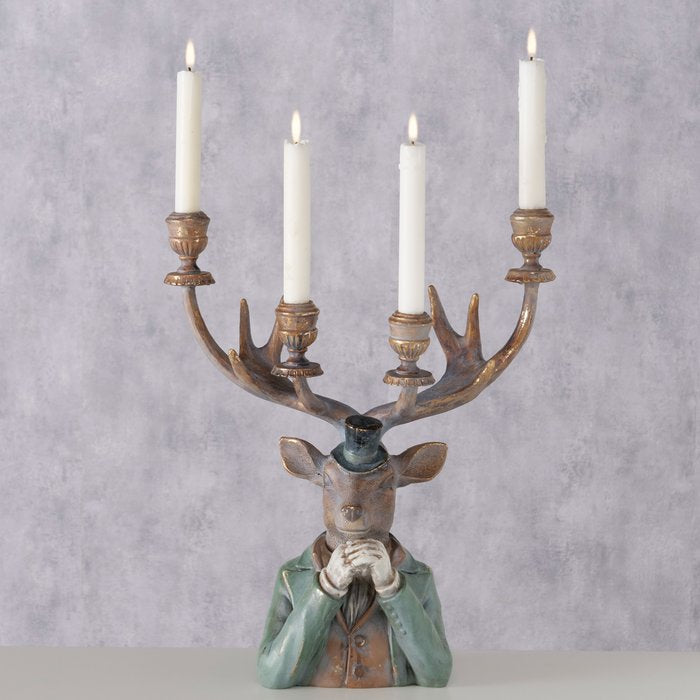 Kerzenleuchter Hirsch – dekorativer Kerzenständer im Vintage Stil
