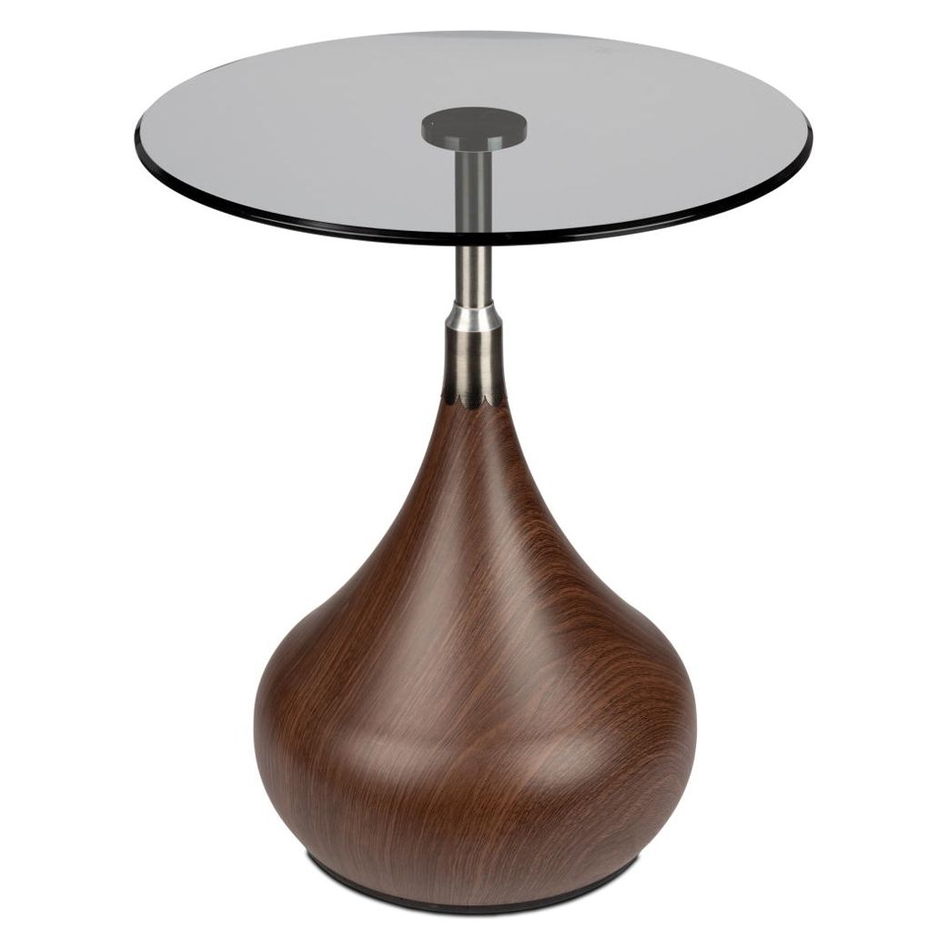 Beistelltisch rund 53 x 45 cm aus Metall und Glas – Luxurelle-Shop