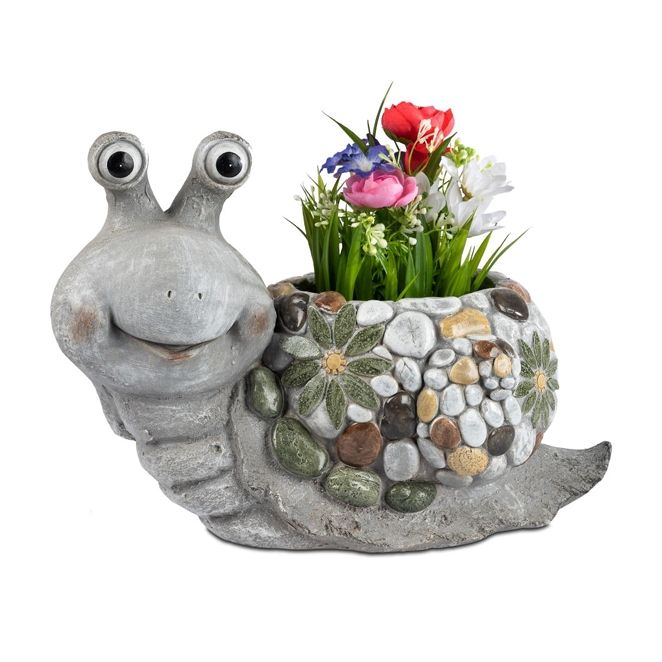 pflanztopf mosaik Pflanzgefäß Schnecke Mosaik Magnesia Garten Deko 35 cm